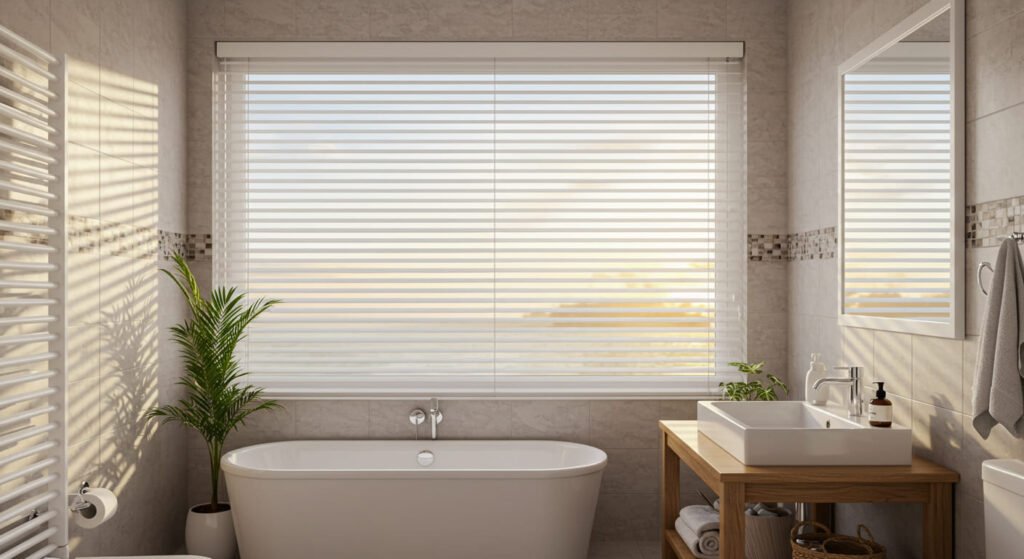 Baño con persianas de PVC