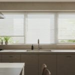 Cocina con persianas celulares traslucidas