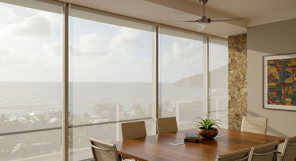 Comedor con persianss enrollables screen
