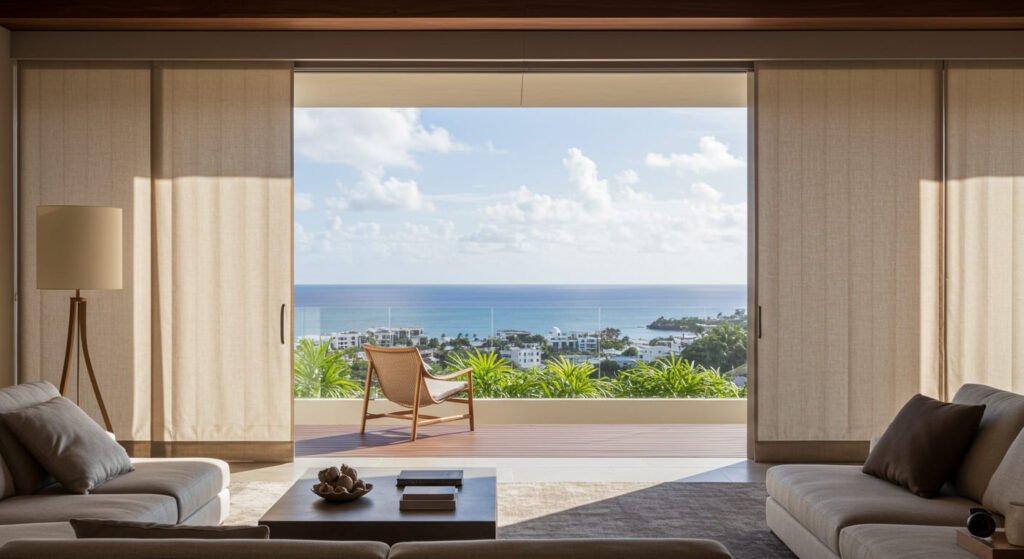 Estancia con panel japonés