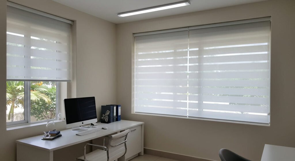 Oficina con Enrollables Sheer Elegance