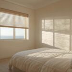 Persianas horizontales instaladas en una recamara pequeña con vista panoramica en Playa del Carmen