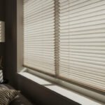 Persianas plisadas gris medio