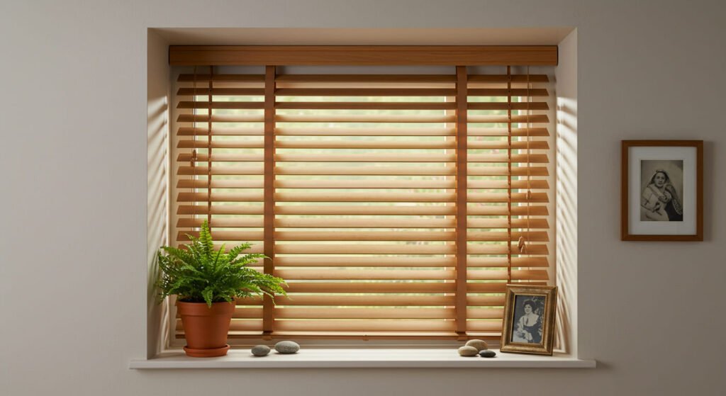 Plano general de Persianas Horizontalas Venecianas de Madera