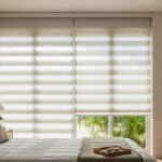 Recamara con Persianas enrollables Sheer Elegance