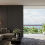 Sala de estar con Paneñ Japonés blackout en Tulum