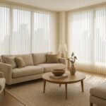 Sala de estar pequeña con persians lohas luminette